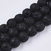 Spray Painted Natural Lava Rock Beads Strands G-N0324-B-01-1