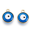 Epoxy Resin Enamel Evil Eye Charms RESI-T045-031B-02-2