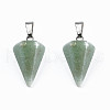 Cone/Spike/Pendulum Natural Green Aventurine Stone Pendants G-R278-79-1