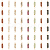 48Pcs 8 Colors Natural Mixed Gemstone Brass Wire Wrapped Column Connector Charms PALLOY-HY00042-1