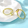 Mother's Day Rings 3Pcs 3 Colors Brass Micro Pave Cubic Zirconia Cuff Rings for Women RJEW-S399-06G-3