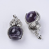 Natural Amethyst Pendants G-P350-A01-2