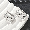 Rectangle Brass Hoop Earrings EJEW-D320-21P-2
