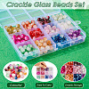 300Pcs 12 Colors Crackle Baking Painted Imitation Jade Glass Beads Set DGLA-TA0001-05-13