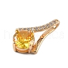 Brass Micro Pave Cubic Zirconia Pendants KK-E795-22KCG-01-2