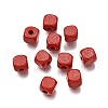 Spray Painted Wooden Beads WOOD-P021-01B-24-1