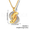 Geometric Inlaid Brass Cubic Zirconia Hollow Necklace KQ8718-2-3