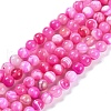Natural Striped Agate/Banded Agate Beads Strands G-H037-A02-02-2