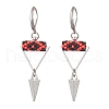 Triangle with Eye Brass Glass Seed Beaded Leverback Earrings EJEW-MZ00452-02-2