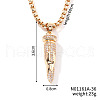 Fashionable Hip-hop Style Brass Full Crystal Rhinestone Bullet Shaped Pendant Box Chain Necklaces for Men CU1722-1-2