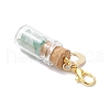 Natural Green Aventurine Chips inside Glass Wishing Bottle Pendant Decoration HJEW-JM03307-01-5
