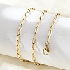 Ion Plating(IP) 304 Stainless Steel Paperclip Chain Necklace for Women X-NJEW-G097-14G-4
