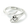 Snake Alloy Open Cuff Rings RJEW-K275-73AS-2