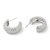 Rack Plating Brass Round Stud Earrings for Women EJEW-D059-15P-2