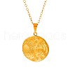 Stainless Steel Disc with Moon and Sun Pendant Necklaces for Women SN6832-2-5
