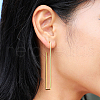 S925 Sterling Silver Hollow Rectangle Stud Earrings PW0163-6