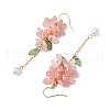 Shell Pearl Dangle Earrings EJEW-TA00617-03-4