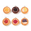 Egg Tart Resin Pendants RESI-Z034-02P-1