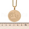 304 Stainless Steel Flat Round Buddhist Meditation Yoga Pendant Necklaces NJEW-K283-33G-3