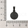 Flat Round with San Benito & Word 304 Stainless Steel Charms STAS-I036-03B-01-3