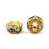 Brass Rhinestone Spacer Beads RB-A014-L6mm-28G-3