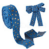 5 Yards Polyester 3D Star Gold Stamping Ribbon OCOR-TAC0023-14C-3