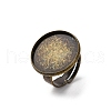 Brass Adjustable Ring Blank Base Cabochon Setting Components X-KK-O003-05AB-NF-1