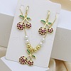 Brass Micro Pave Cubic Zirconia Pendant Necklaces & Hoop Earrings Sets FS-WGB514D-01-2