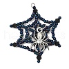 Halloween Theme Spider Web Glass Seed Beads Pendants PALLOY-MZ00779-02-1
