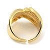 Brass Micro Pave Cubic Zirconia Open Cuff Ring RJEW-C033-13G-3