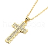Brass Micro Pave Clear Cubic Zirconia Pendant Necklaces NJEW-Z035-03C-G-2