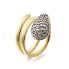 Brass Micro Pave Clear Cubic Zirconia Cuff Rings for Women RJEW-G347-15GP-4