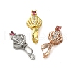 Rack Plating Brass Micro Pave Clear Cubic Zirconia Ice Pick Pinch Bails KK-K340-24-1