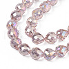 Electroplate Transparent Glass Beads Strands EGLA-N002-26-C01-3
