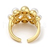 Round Rack Plating Brass Cuff Finger Rings for Women RJEW-C114-08G-3