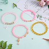 4Pcs 4 Style Natural Malaysia Jade & Synthetic Citrine Beads Bead Bracelets Set BJEW-SW00105-02-3