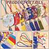  9Pcs 9 Colors Flower Pattern Brocade Bag Tassel Pendant Decorations HJEW-NB0001-97-5