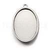 304 Stainless Steel Pendant Cabochon Settings STAS-S181-02P-C-1