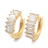 Brass Micro Pave Clear Cubic Zirconia Huggie Hoop Earrings EJEW-A058-28G-1