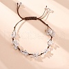 Adjustable Natural Quartz Crystal Braided Bead Bracelets for Women BJEW-U035-02L-1