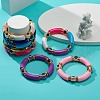 8Pcs 8 Color Acrylic Curved Tube & Plastic Evil Eye Beaded Stretch Bracelets Set BJEW-JB08963-2