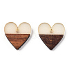 Walnut Wood & Luminous Glow in the Dark Resin Pendants RESI-N039-75-4