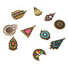 22Pcs 11 Style Tibetan Style Alloy Enamel Chandelier Components Links FIND-TA0001-83-3
