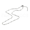 Beaded Necklaces & 304 Stainless Steel Satellite Chain Necklace Sets NJEW-JN03459-5