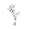 Brass Pave Clear Cubic Zirconia Pendants KK-Z061-12P-1