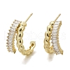 Twist Brass Micro Pave Cubic Zirconia Stud Earrings EJEW-M082-16G-02-3