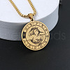 Flat Round with Constellation 201 Stainless Steel Pendant Necklaces WG10AD9-12-1