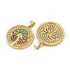Brass Micro Pave Cubic Zirconia Pendants KK-E108-19G-2