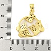 Real 18K Gold Plated Brass Micro Pave Cubic Zirconia Pendants KK-R159-08C-G-3