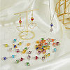 160Pcs 16 Colors Lantern Glass Connector Charms PALLOY-FH00043-4